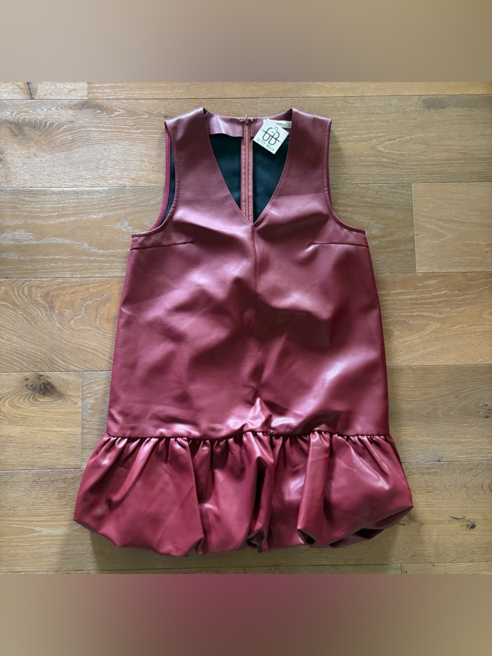 NWT Burgundy Leather Bible Skirt Dress